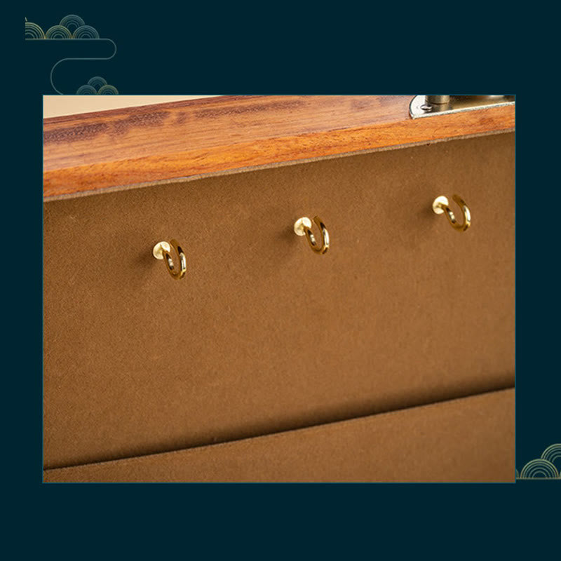 Coffret à bijoux en palissandre fait main, grande taille, verrouillable, 25,5 cm