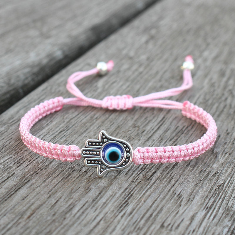 Bracelet de protection fait main avec symbole Hamsa | Chance et foi