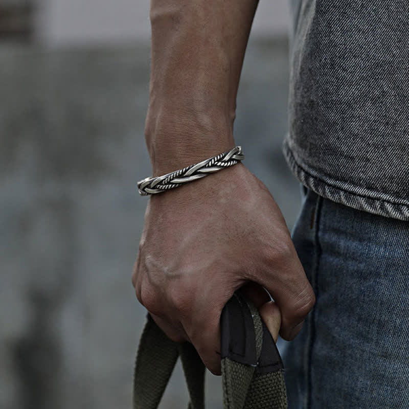 Bracelet spirituel tressé en cuivre pour l'équilibre