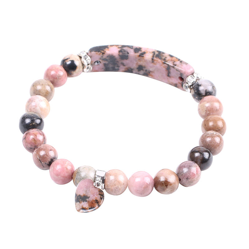 8mm Rhodonite Heart Chakra Bracelet for Love & Healing
