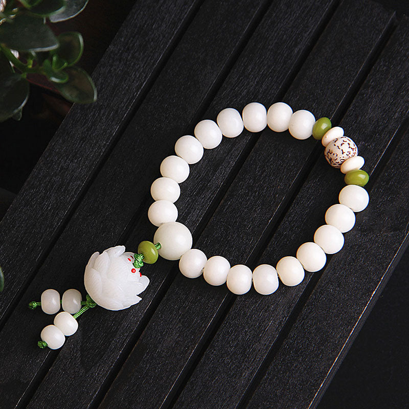 Bracelet Bodhi Seed Lotus 8 mm pour la chance et l'illumination