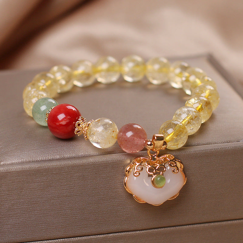 Bracelet de protection en citrine naturelle 15-20 cm
