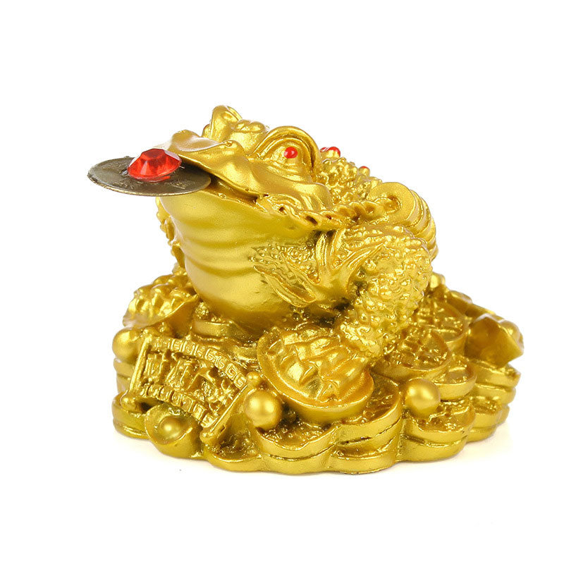 Figurine en résine Feng Shui Wealth Lucky Frog pour la prospérité