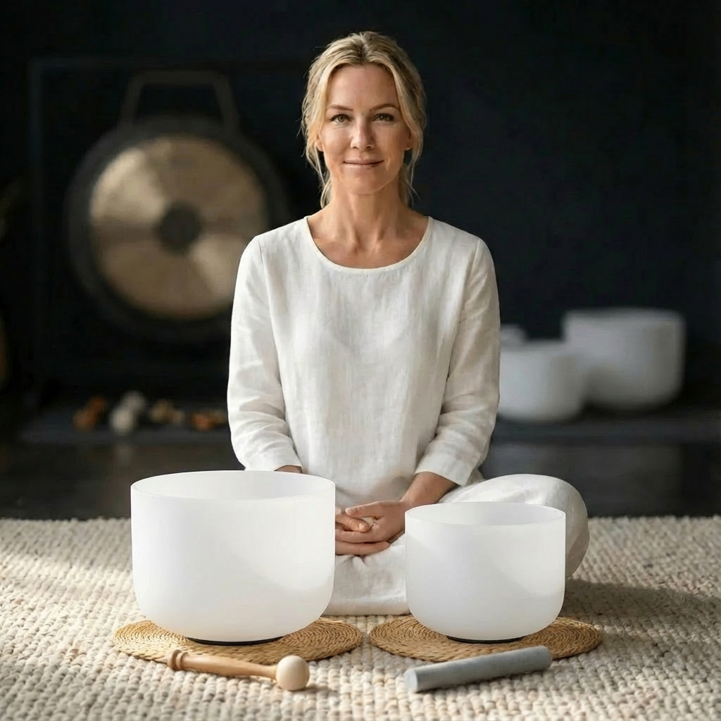 Bols chantants en cristal Earth Star et Soul Star, hauteur parfaite, 10 B3 et 8 C5, avec sac de transport