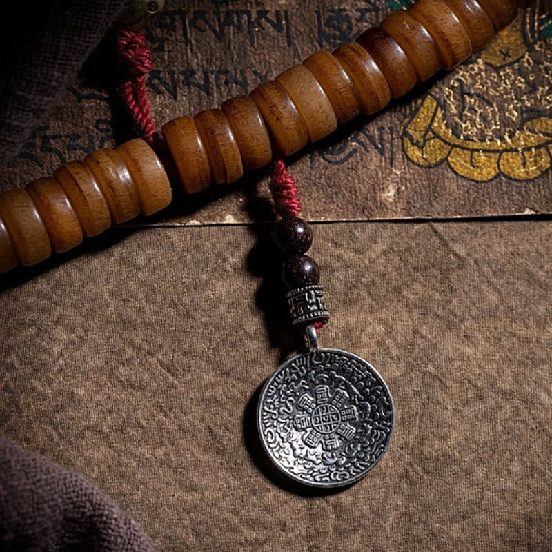 Bracelet Mala tibétain en os de yak, 108 perles