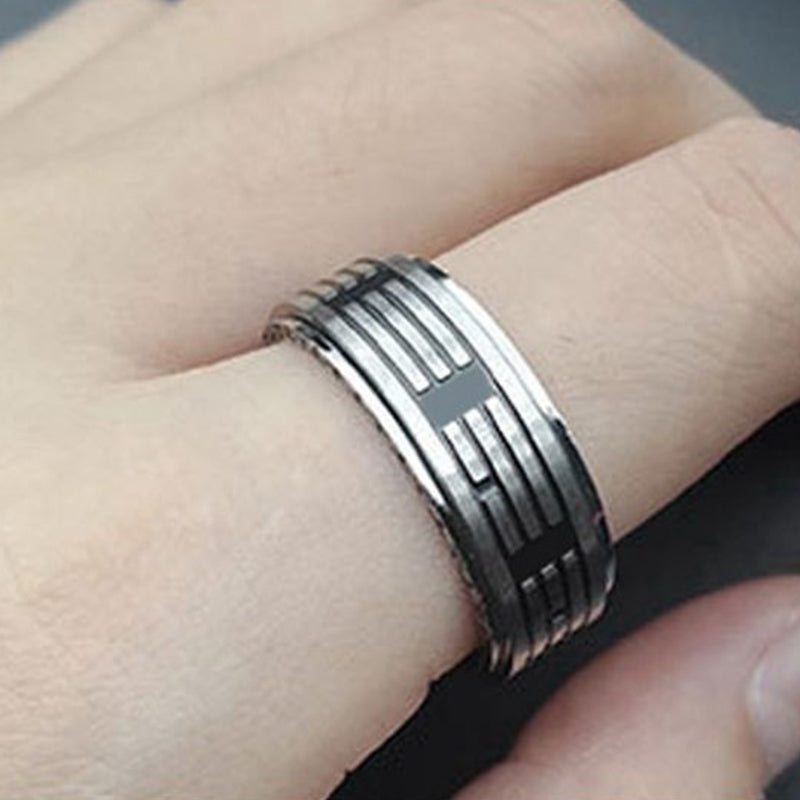 Bague d'équilibre rotative Yin Yang en acier titane
