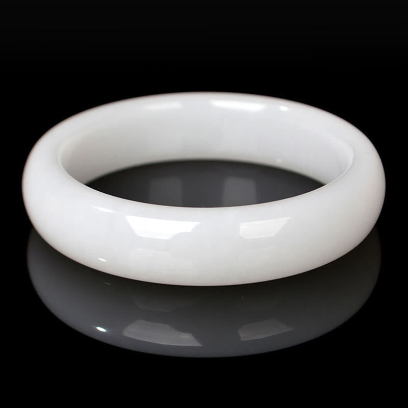 Bracelet jonc en jade et soie dorée 58 mm pour la richesse et la chance