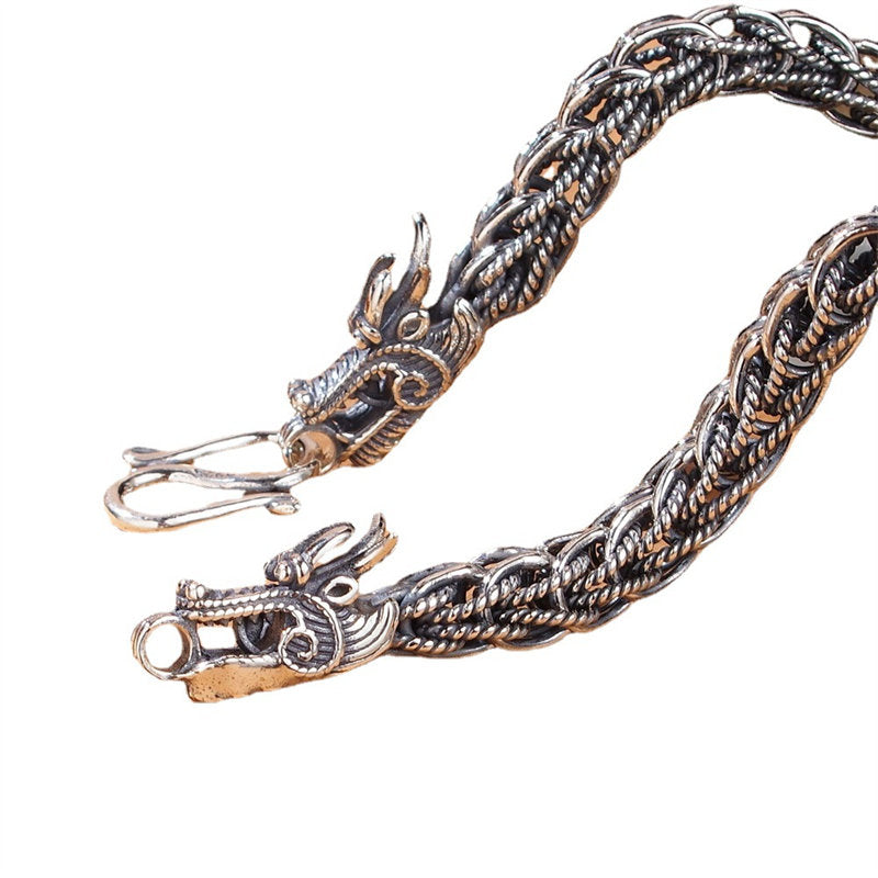Bracelet dragon en argent sterling 925 pour le succès et la force