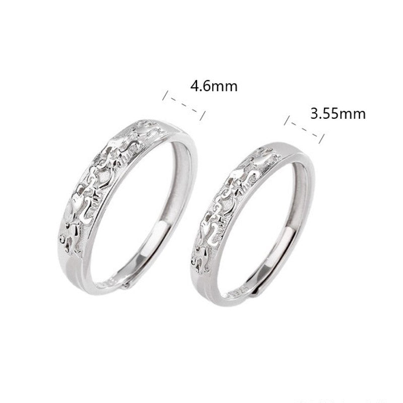 Bague de couple PiXiu Balance réglable en argent sterling 925
