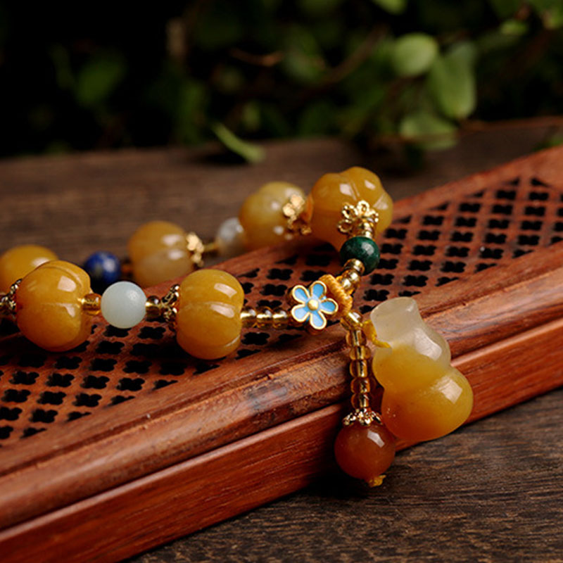 Bracelet unisexe Pixiu en jade de soie dorée de 10 mm
