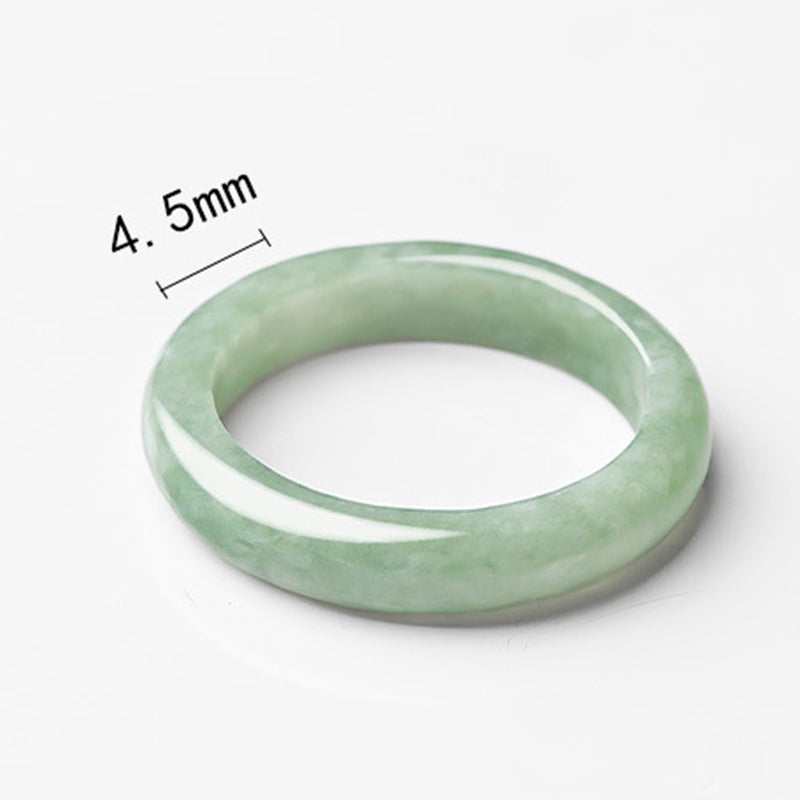 Bague de prospérité et d'abondance en jade naturel | Tailles 16-21 mm