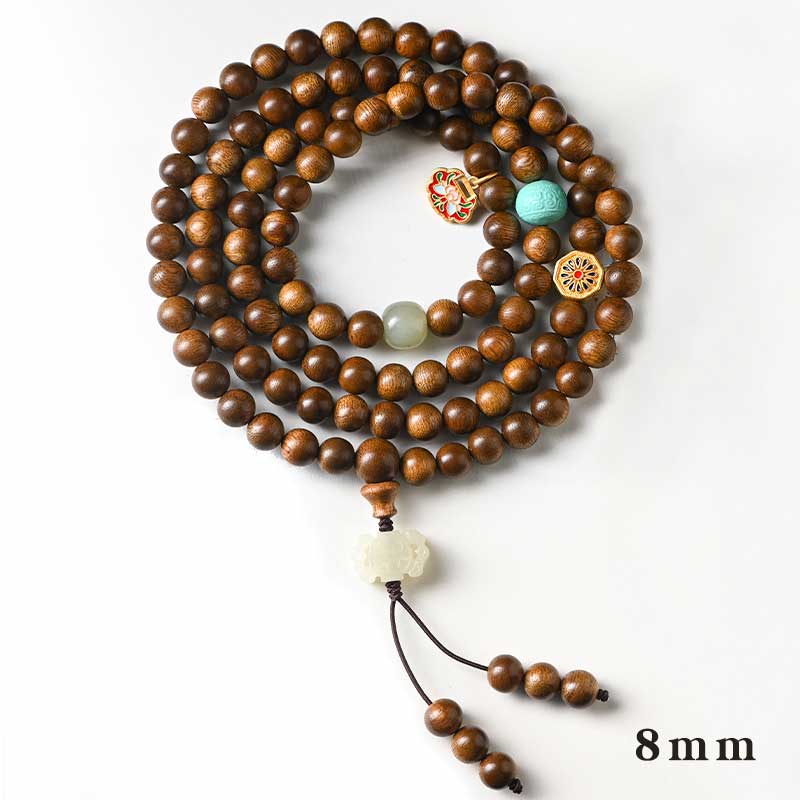 Bracelet Mala Protection Calme en Bois de Rose 6 mm