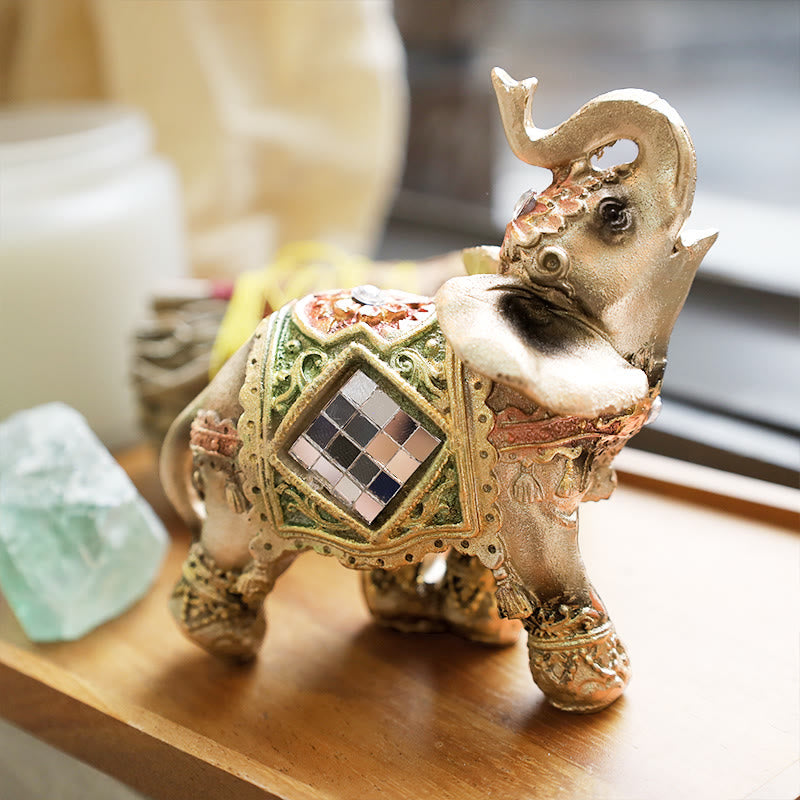Figurine d'éléphant Feng Shui verte, petites, moyennes et grandes tailles