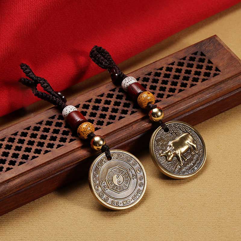 Copper Chinese Zodiac Keychain for Luck & Balance