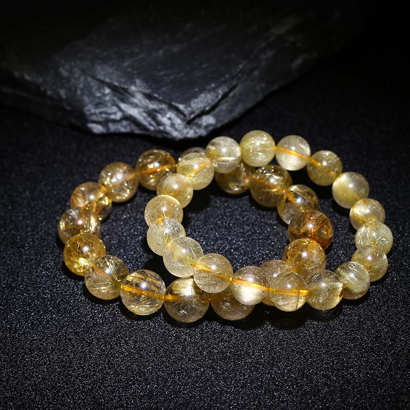 Bracelet en citrine de 10 mm pour le bonheur et la prospérité