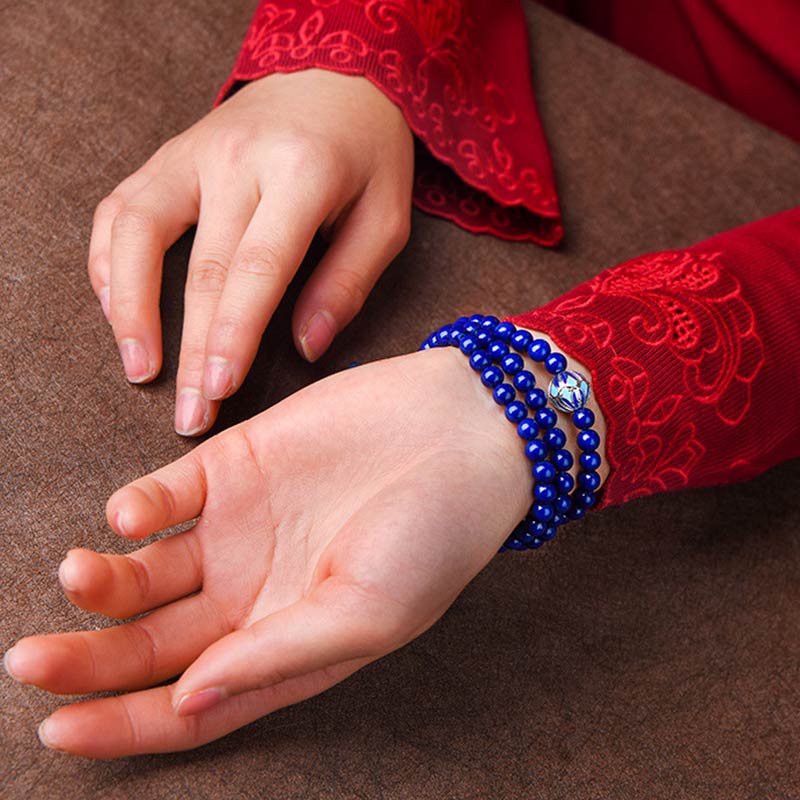 Bracelet positif en agate jaune lazurite pour la paix intérieure