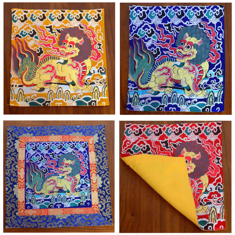 Tapis d'autel de prière et de méditation avec symbole Fengshui Kirin