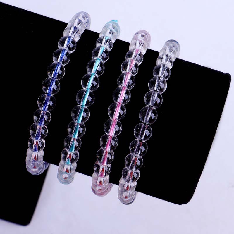 Bracelet spirituel réglable en perles de verre faites à la main