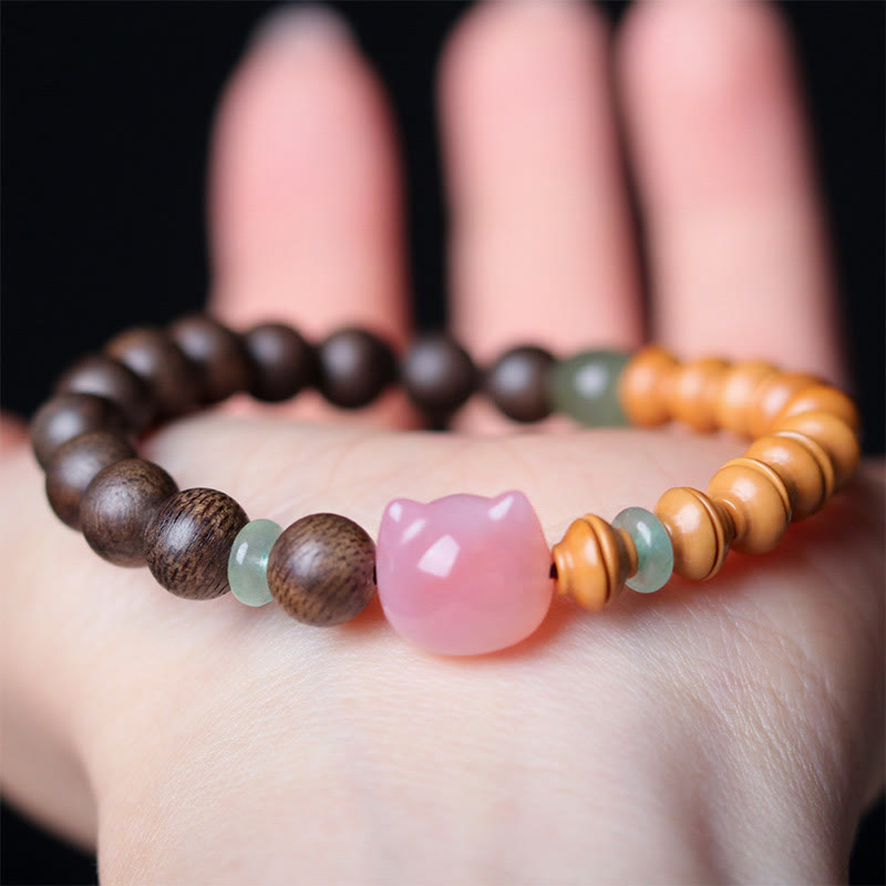 Bracelet d'équilibre pour chat en agate bois d'agar de 6 mm