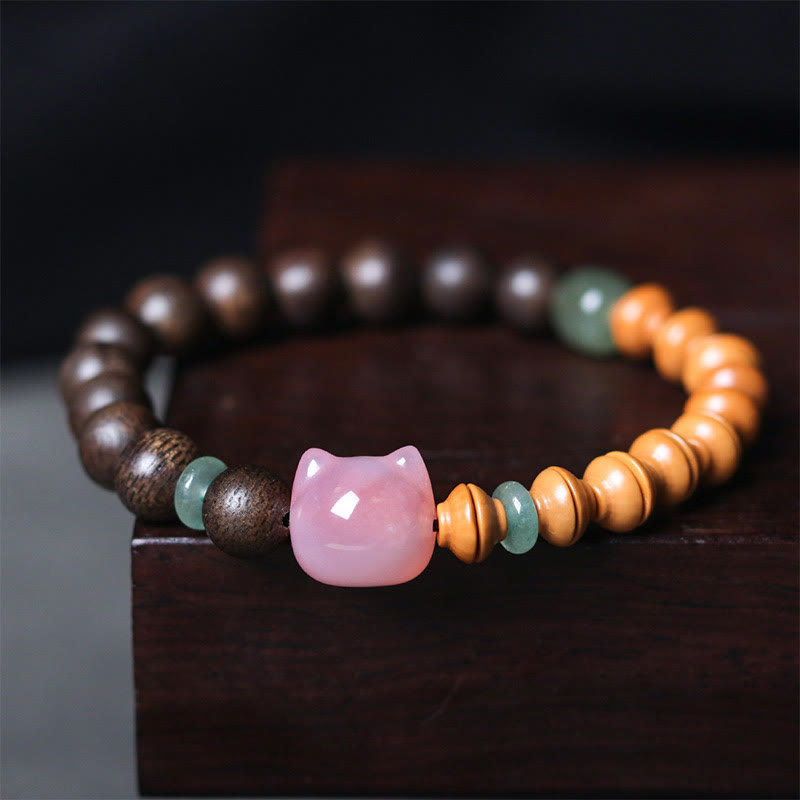 Bracelet d'équilibre pour chat en agate bois d'agar de 6 mm