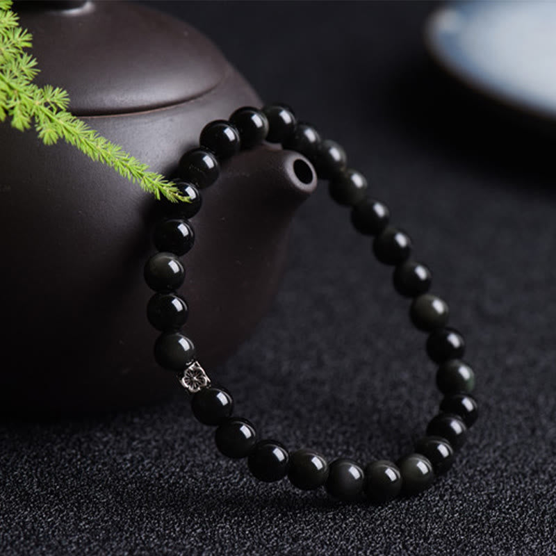 Bracelet de purification en obsidienne noire de 6 mm