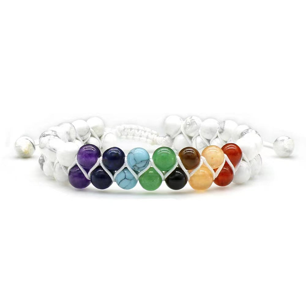 Bracelet chakra de 6 mm pour la guérison de l'équilibre énergétique