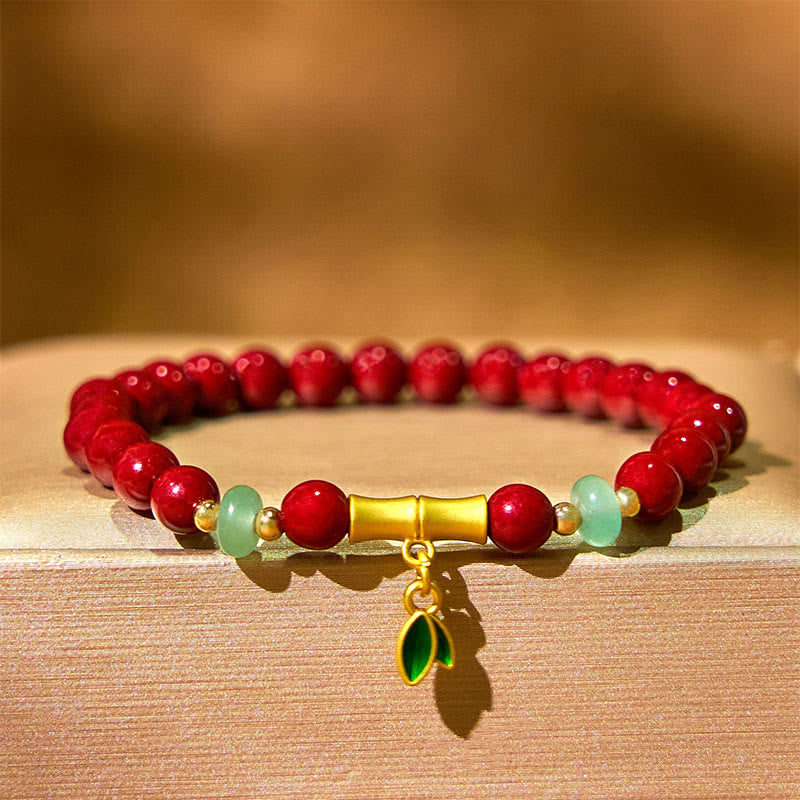 Bracelet de concentration en bambou cinabre 6 mm