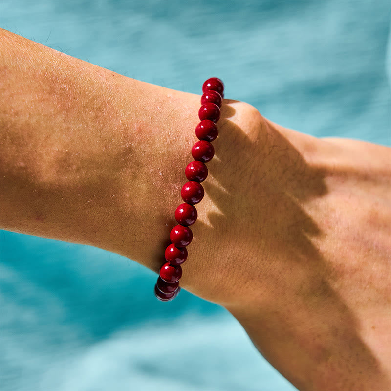 Bracelet Pixiu en cinabre de 6 mm pour la richesse et la protection