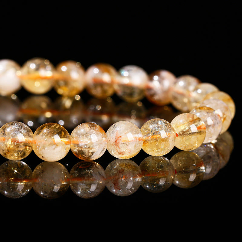 Bracelet de prospérité en citrine et améthyste de 6 mm pour femme