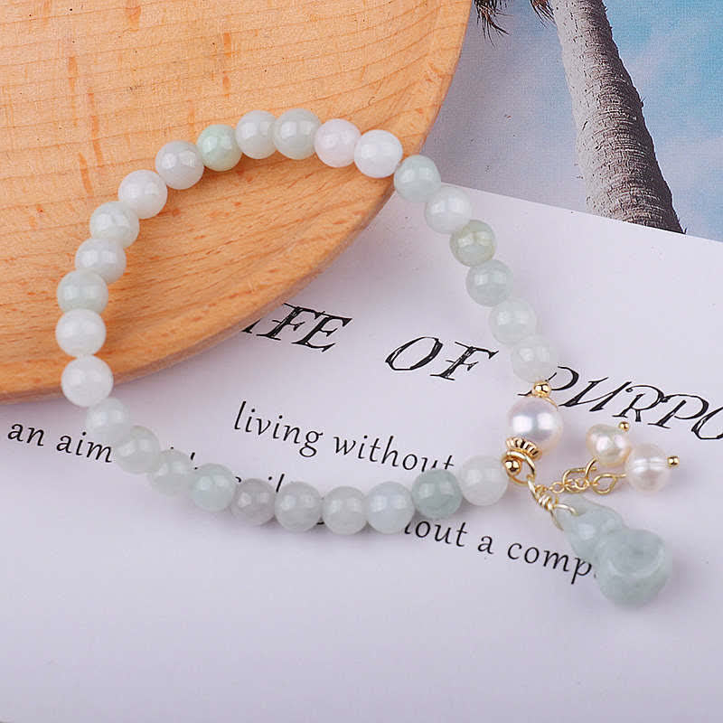 Bracelet de prospérité et de chance en perles de jade de 6 mm