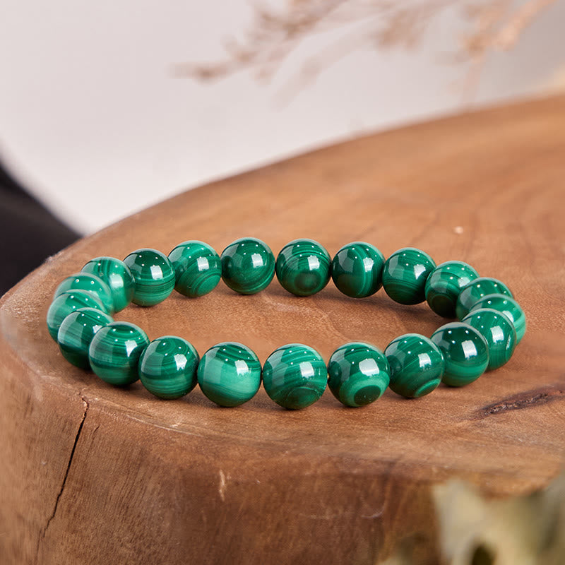 Bracelet de protection en malachite de 6 mm pour le calme et l'anxiété