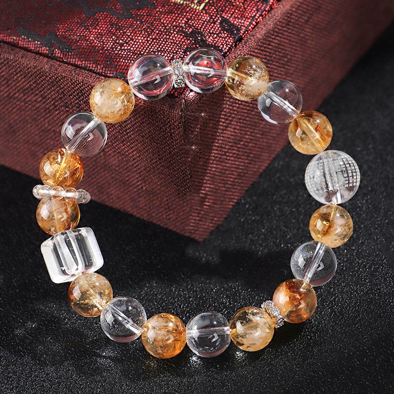 Bracelet de protection en perles de citrine naturelle de 6 mm