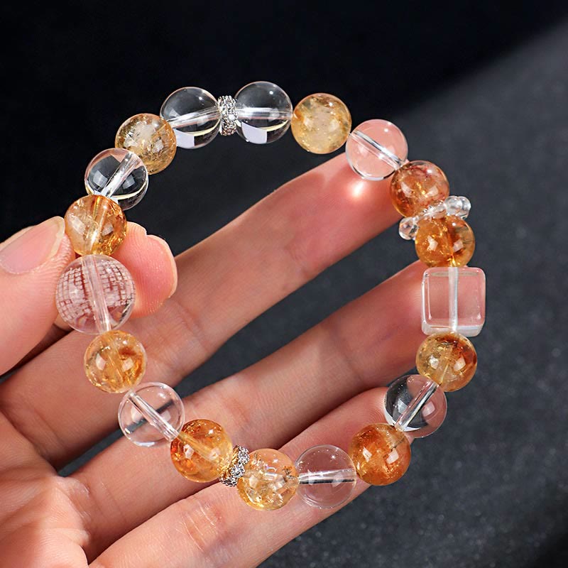 Bracelet de protection en perles de citrine naturelle de 6 mm