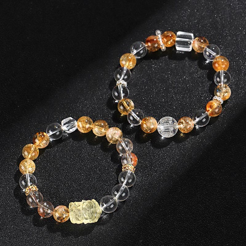Bracelet de protection en perles de citrine naturelle de 6 mm