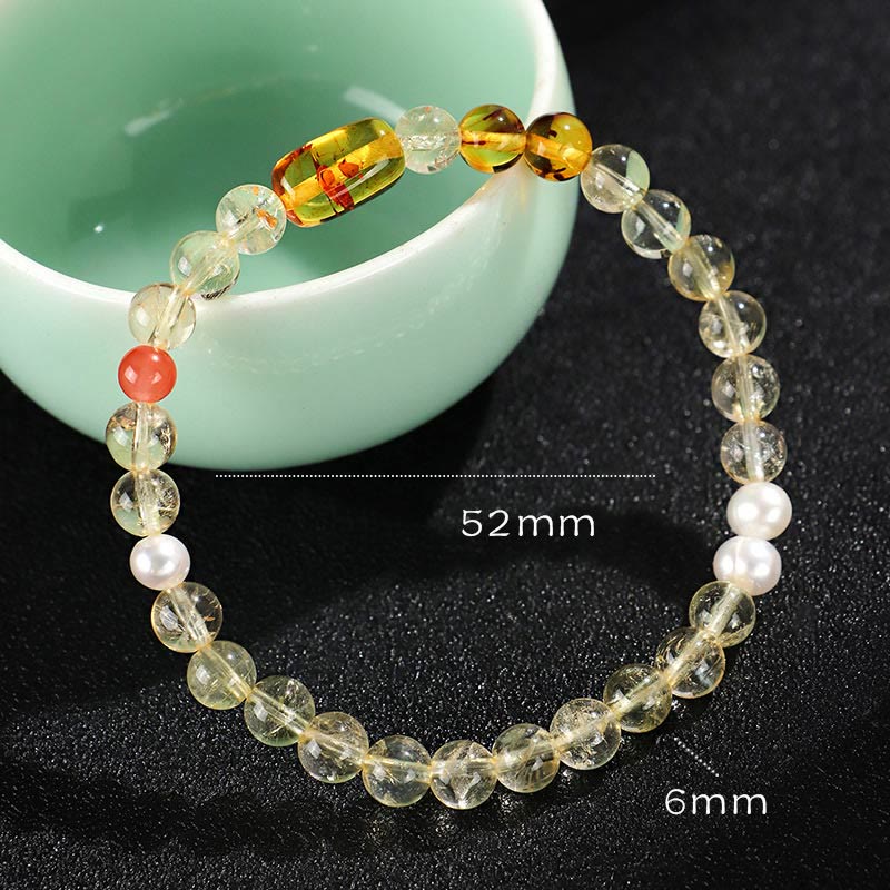 Bracelet de protection en perles de citrine naturelle de 6 mm