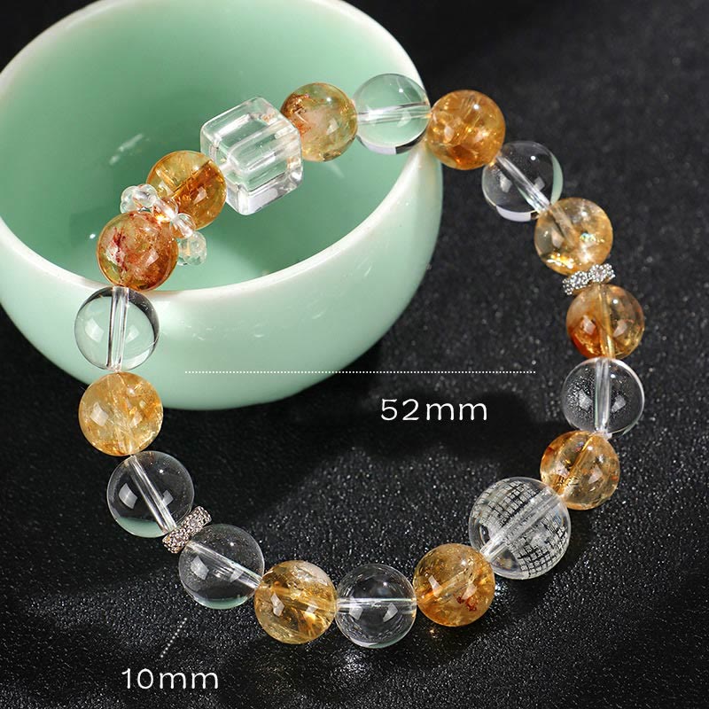 Bracelet de protection en perles de citrine naturelle de 6 mm