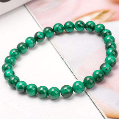 Bracelet de guérison en malachite naturelle de 6 mm pour la protection