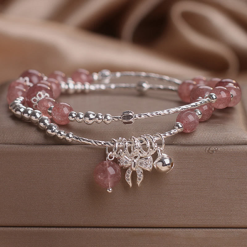 Bracelet en quartz fraise de 6 mm pour femme
