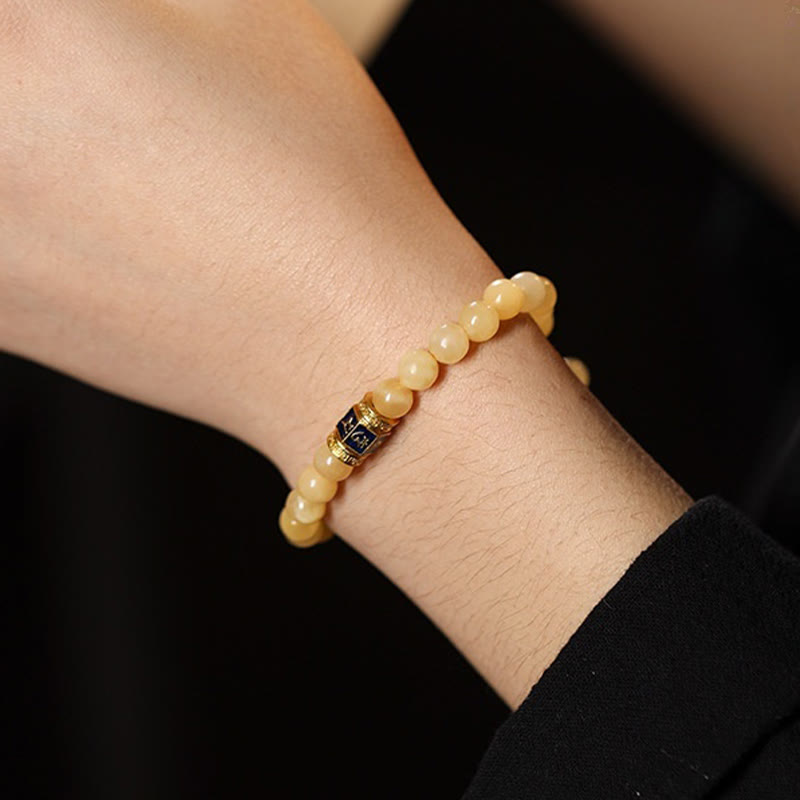 Bracelet avec topaze Om Mani Padme Hum de 6 mm