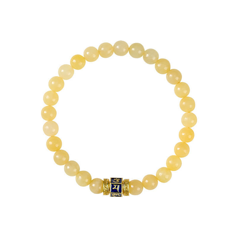 Bracelet avec topaze Om Mani Padme Hum de 6 mm