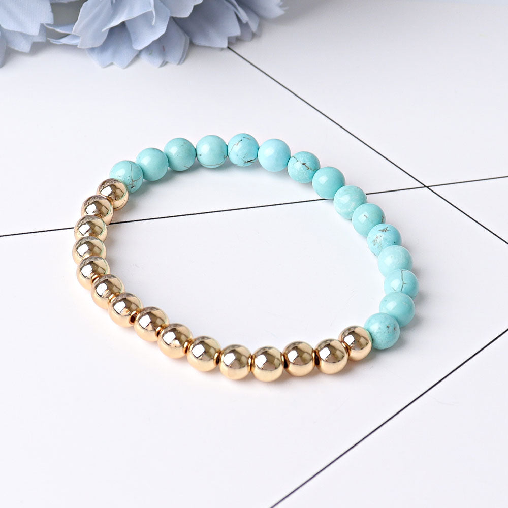 Bracelet de guérison en cristal turquoise de 6 mm pour la protection