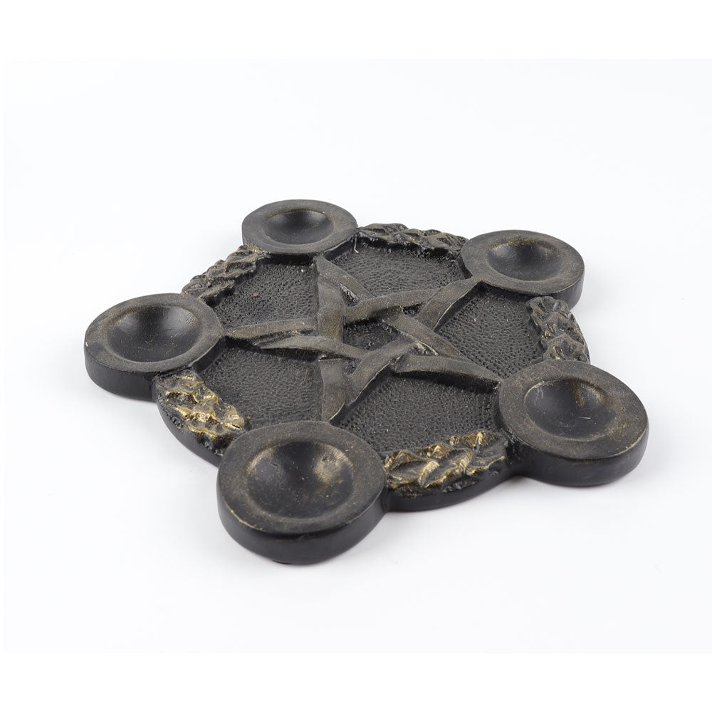 Support de sphère en cristal pentagramme en résine de 7,2 pouces