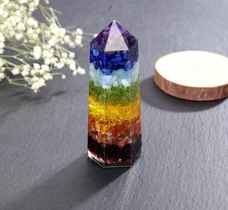Tour de cristal de guérison des chakras à 7 couches