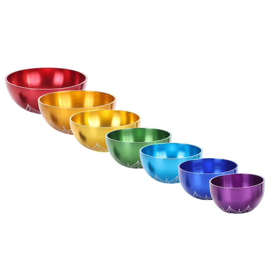Planetary Tibetan Singing Bowl Set - 7 Pieces Chakra - OM Cosmic Frequencies