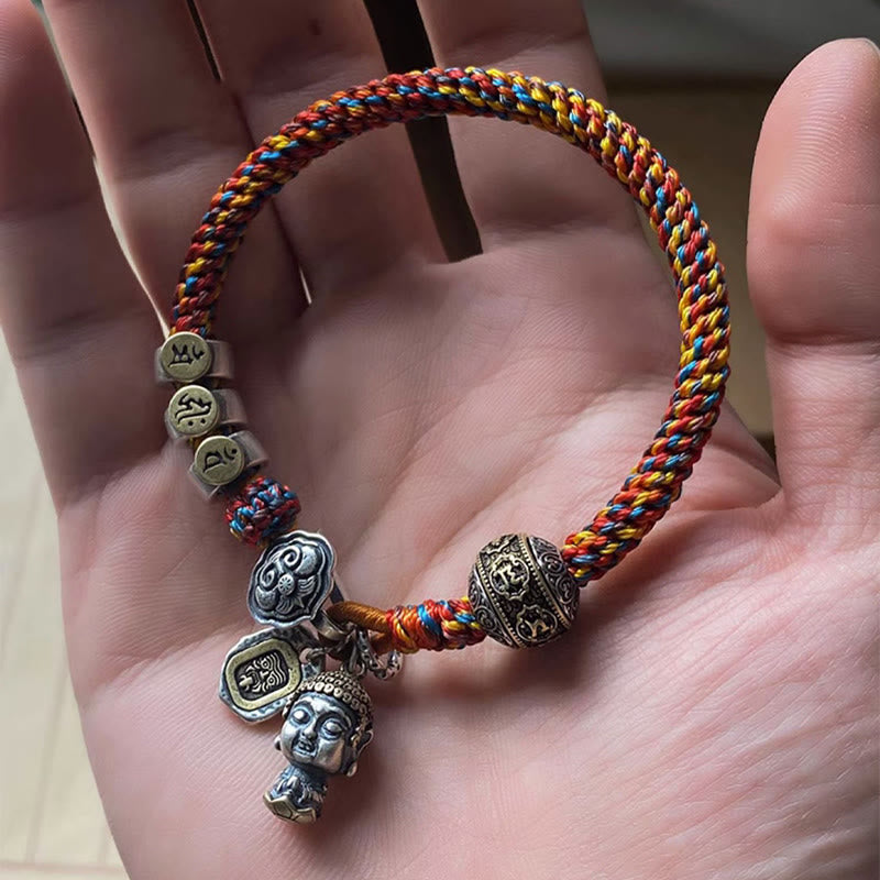 Chinese Zodiac Silver Rope Bracelet for Wealth & Protection