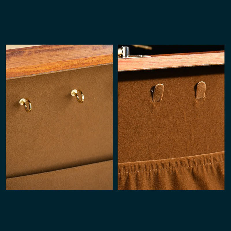 Coffret de rangement pour bijoux fait main en bois de santal rouge antique et palissandre