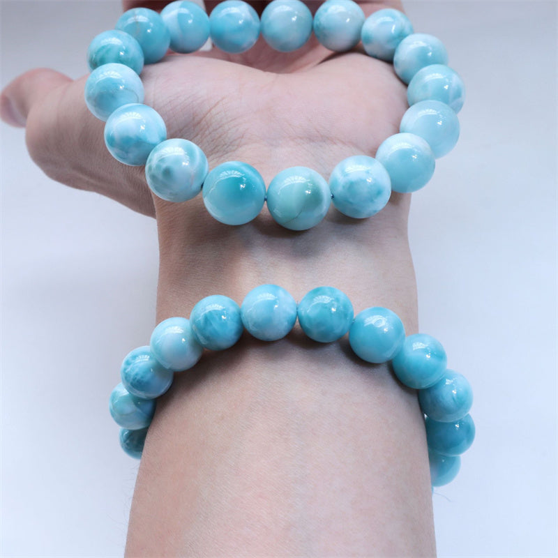 Bracelet Larimar Sagesse Confiance 8 mm Pierre Naturelle