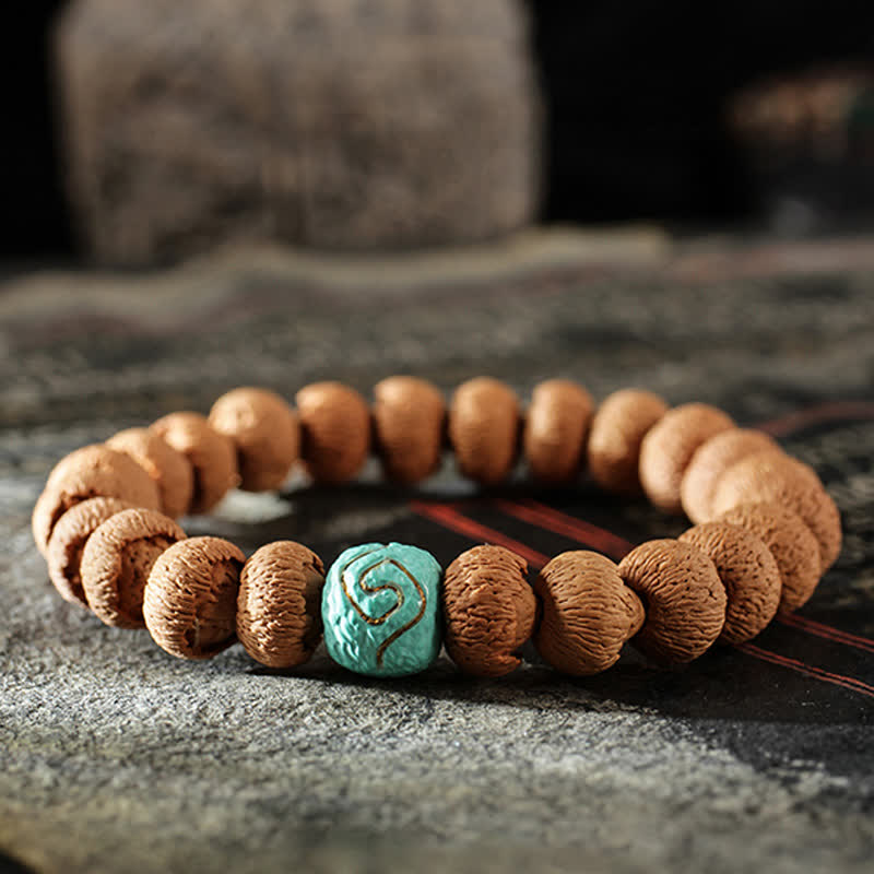 Bracelet de protection en ambre turquoise Bodhi Seed 10 mm