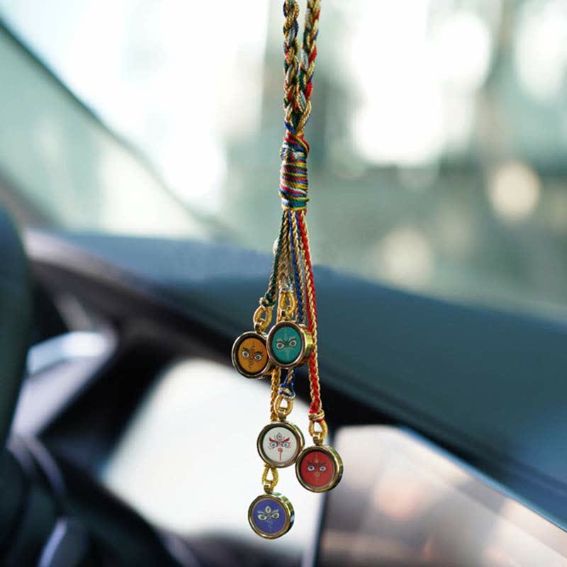 Handmade Five Gods of Wealth Thangka Wall Hanging