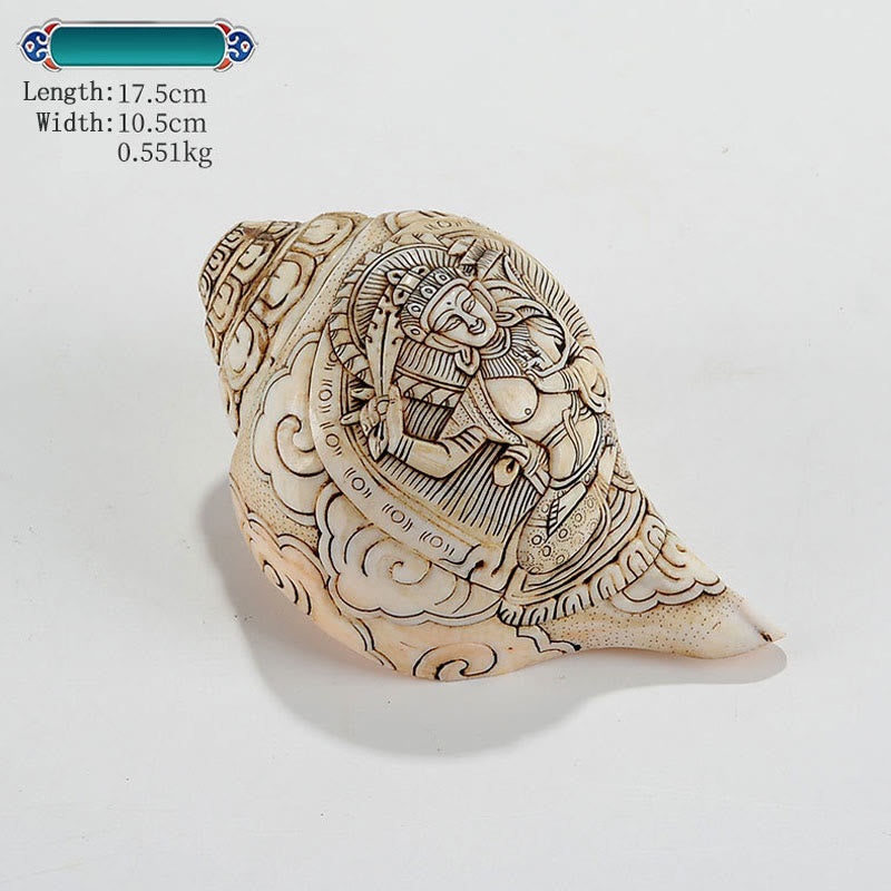 Tibetan Handmade Engraved Shankha Conch Shell Decoration